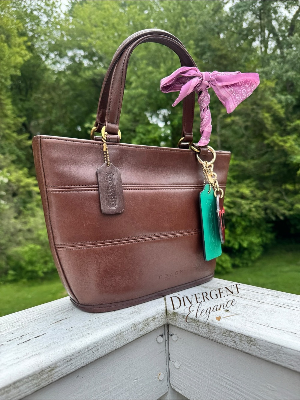 Coach Tribeca Satchel 9081 Mahogany Leather Shoulder Bag Tote - Picture 2 of 14